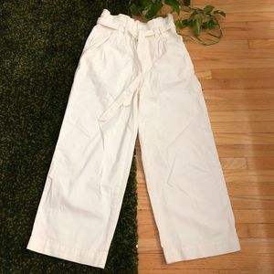 H&M White Paper Bag Cropped Trousers | 6